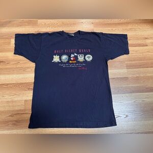 Vintage Walt Disney World (Walt Disney Quote) Blue T-shirt Mens Large Unisex